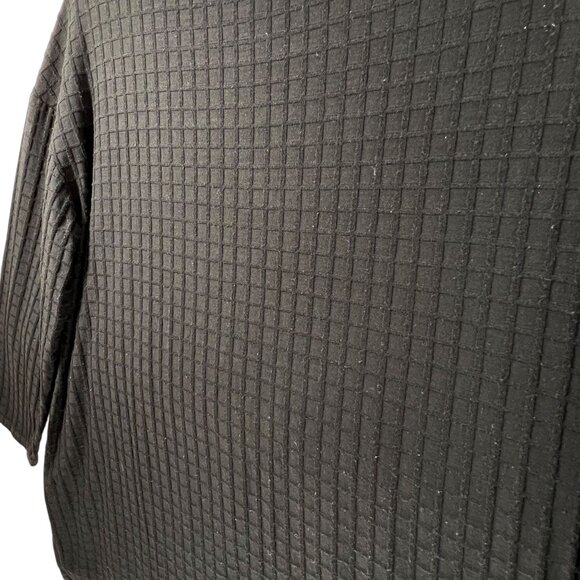J Jill WearEver Collection Black Waffle Textured Knit 3/4 Sleeve Top Size M - Picture 3 of 12